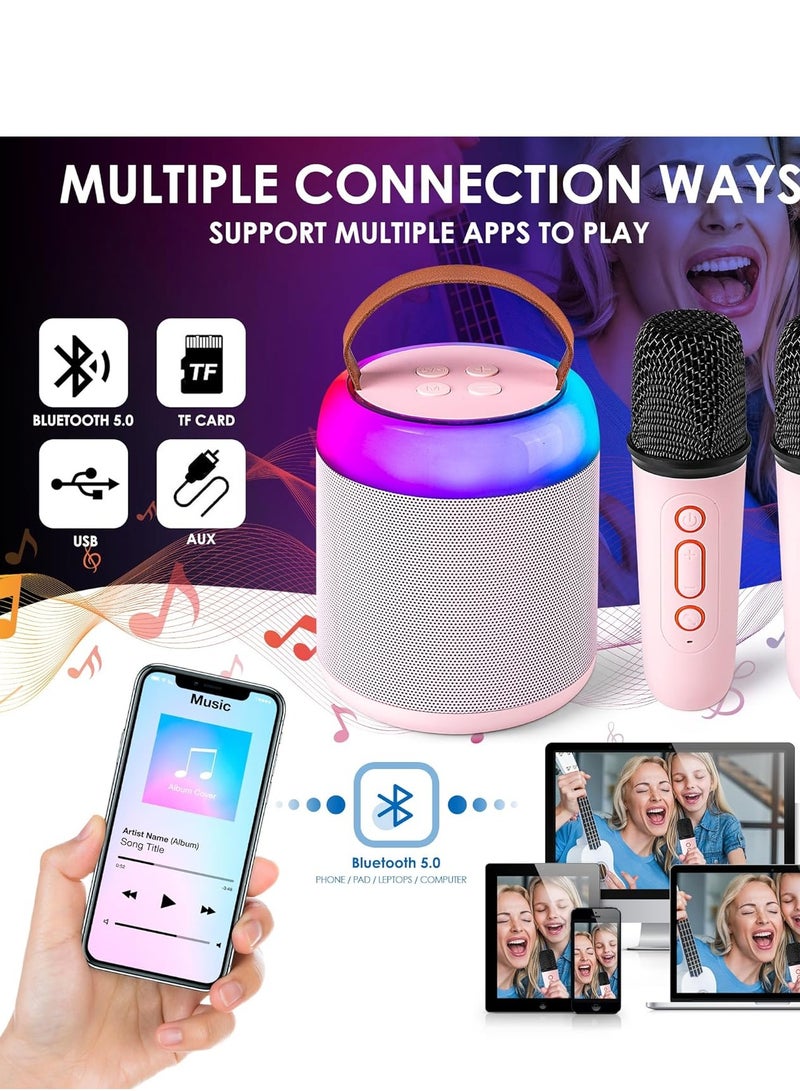 Mini Karaoke Machine with Wireless Microphone for Kids Adults, Portable Bluetooth Speaker Toy for 2-12 Years Old Girls and Boys, Perfect for Birthday Gift and Home Party - Image 3