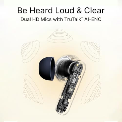 pTron Bassbuds Indie in-Ear TWS Earbuds w/ 10mm Drivers, 45Hrs Playtime, Dual HD Mic & AI-ENC Calls, Custom EQ, Mobile App, Bluetooth V5.4 Earphones, Voice Assistant, Type C Charging & IPX5 (Gray) - Image 5