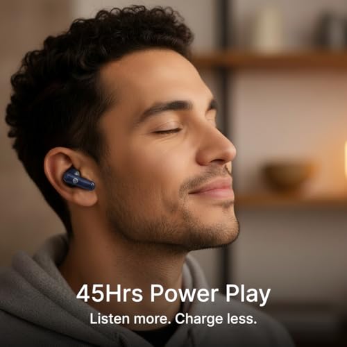 pTron Bassbuds Indie in-Ear TWS Earbuds w/ 10mm Drivers, 45Hrs Playtime, Dual HD Mic & AI-ENC Calls, Custom EQ, Mobile App, Bluetooth V5.4 Earphones, Voice Assistant, Type C Charging & IPX5 (Gray) - Image 3