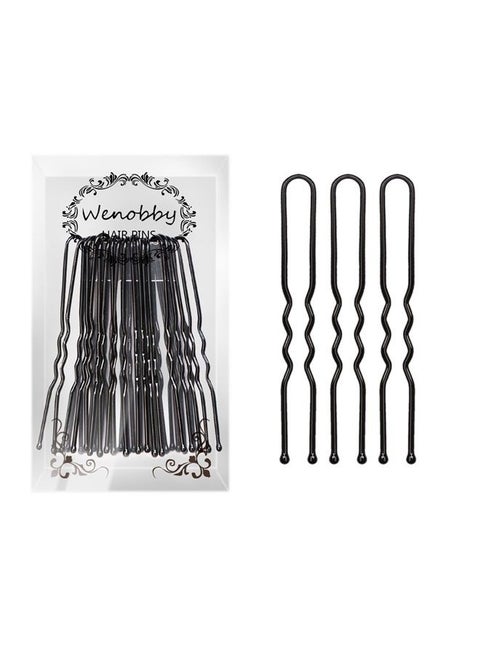 100 PCS 2.0" Small Heavy Duty Crinkled Hair Pins,Bobby Pins,For Buns Updo,With 2 Storage Boxes