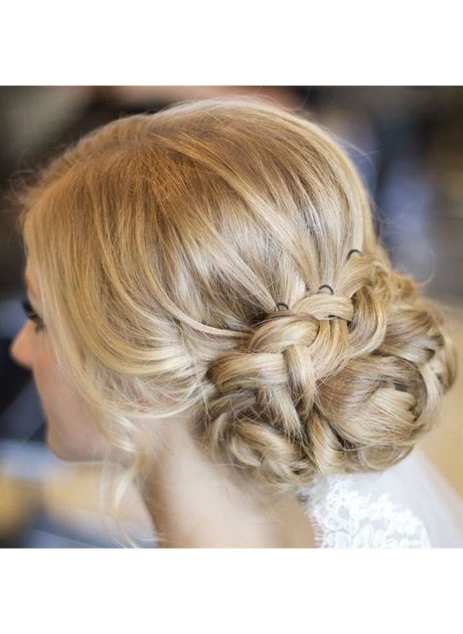100 PCS 2.0" Small Heavy Duty Crinkled Hair Pins,Bobby Pins,For Buns Updo,With 2 Storage Boxes