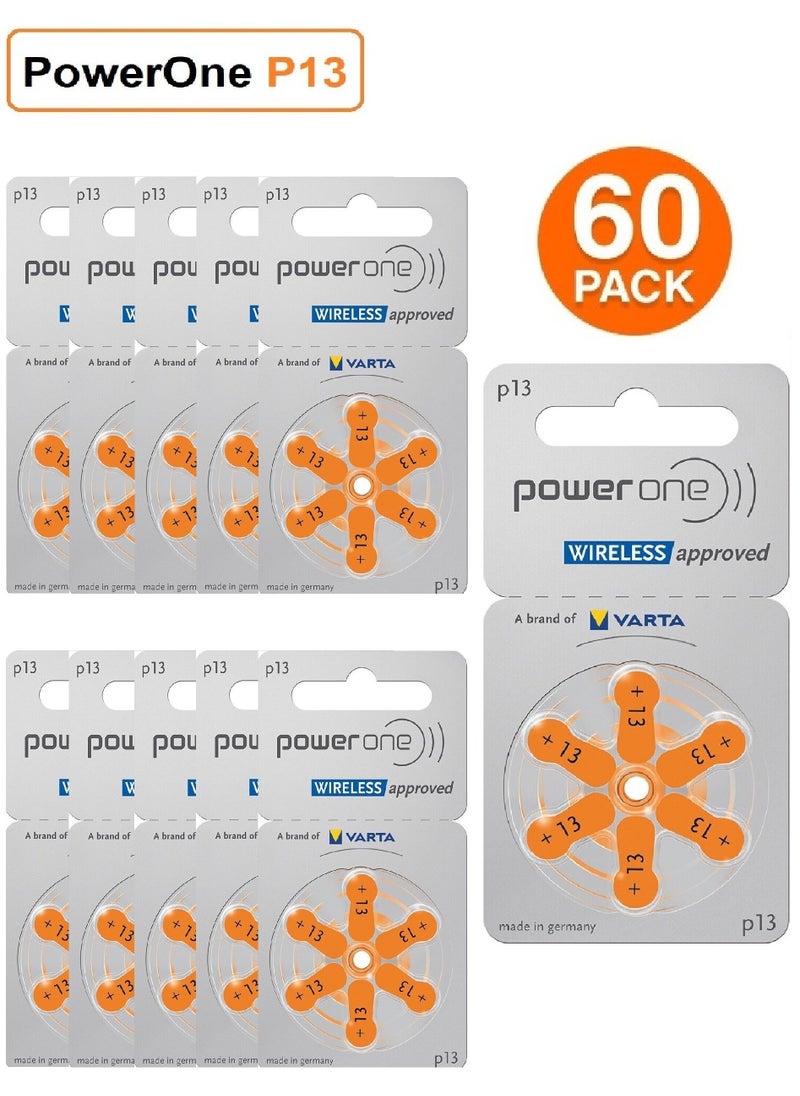 Power One 1.45V Original High Level Hearing Aid Batteries P13 Pack Of 60 Pieces  - Image 2