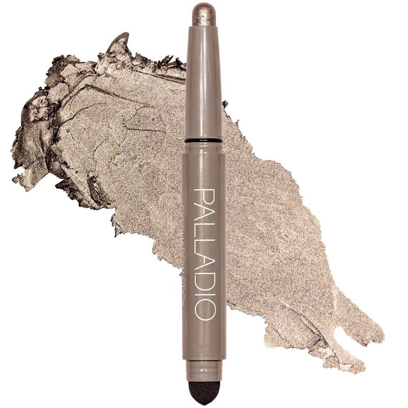Palladio Waterproof Eyeshadow Stick with Blending Sponge, Long Lasting & Effortless Application, Smudge Free & Crease Proof Formula, Matte & Shimmer Shades, Buildable Eye Shadow (Taupe Shimmer) - Image 1