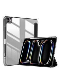 T I G O iPad Pro 13 Inch Case with Pencil Holder 2024 (M4/7th Gen), 2024 iPad Pro M4 13 Cover Clear Transparent Back, Soft TPU Bumper iPad M4 13 cover for A2925 A2926 A3007 Black  - Image 1