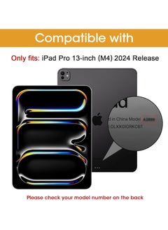 T I G O iPad Pro 13 Inch Case with Pencil Holder 2024 (M4/7th Gen), 2024 iPad Pro M4 13 Cover Clear Transparent Back, Soft TPU Bumper iPad M4 13 cover for A2925 A2926 A3007 Black  - Image 2