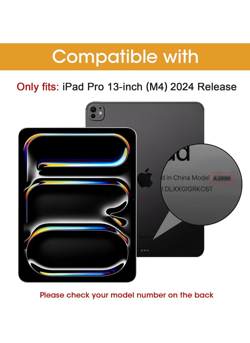 T I G O iPad Pro 13 Inch Case with Pencil Holder 2024 (M4/7th Gen), 2024 iPad Pro M4 13 Cover Clear Transparent Back, Soft TPU Bumper iPad M4 13 cover for A2925 A2926 A3007 Black  - Image 2