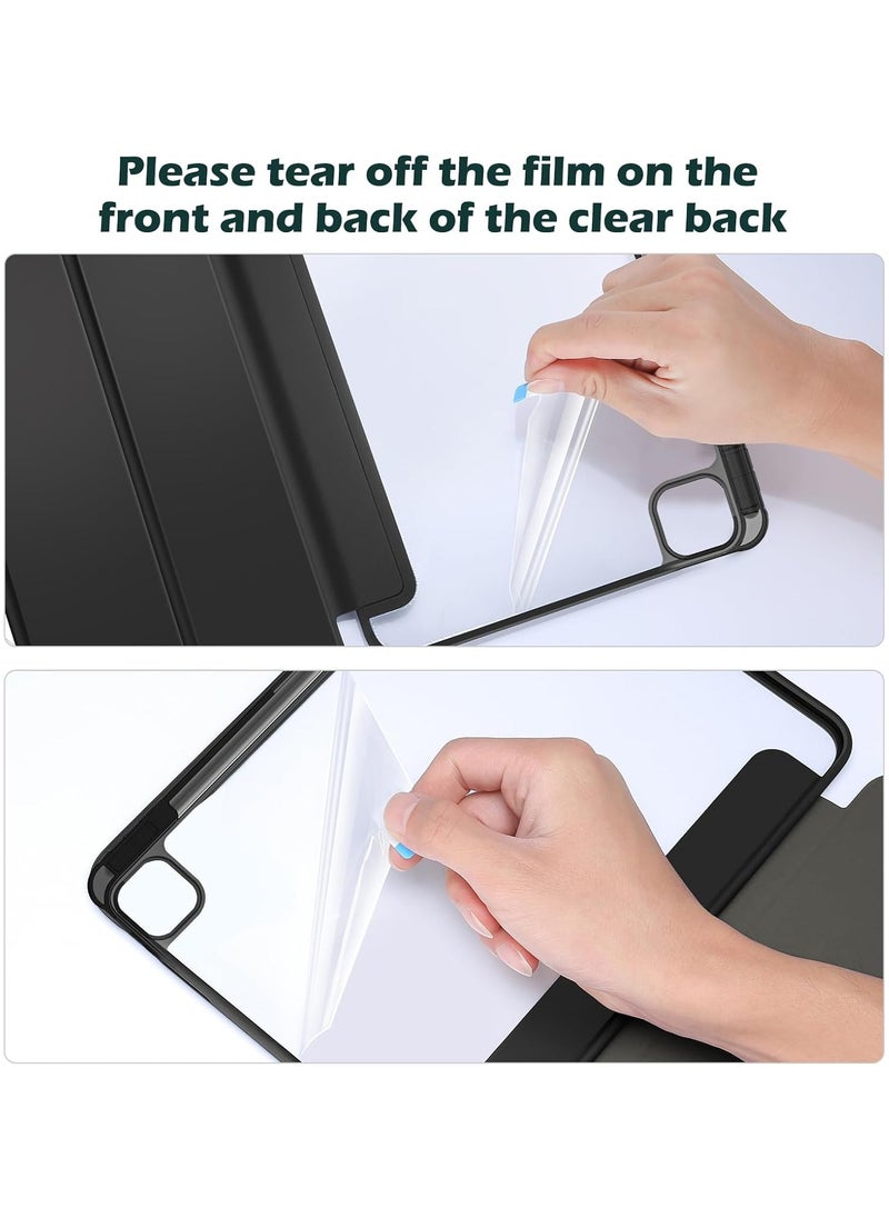 T I G O iPad Pro 13 Inch Case with Pencil Holder 2024 (M4/7th Gen), 2024 iPad Pro M4 13 Cover Clear Transparent Back, Soft TPU Bumper iPad M4 13 cover for A2925 A2926 A3007 Black  - Image 5