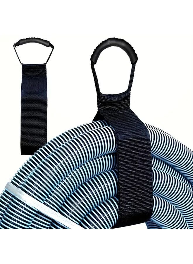 Black Heavy Duty Nylon Cord Hose Organizer Straps With Hook Loop Fasteners - Image 1