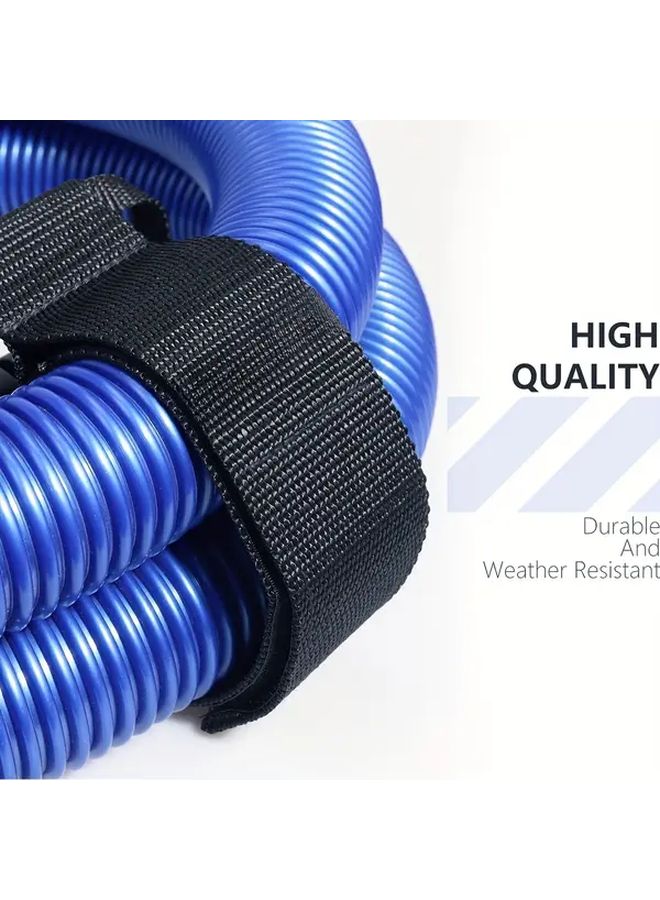 Black Heavy Duty Nylon Cord Hose Organizer Straps With Hook Loop Fasteners - Image 3