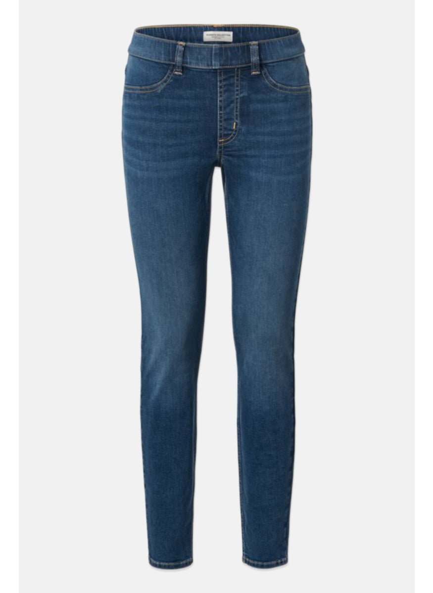 Tchibo - Women Skinny Fit High Rise Straight Leg Washed Jeans, Blue - Image 1