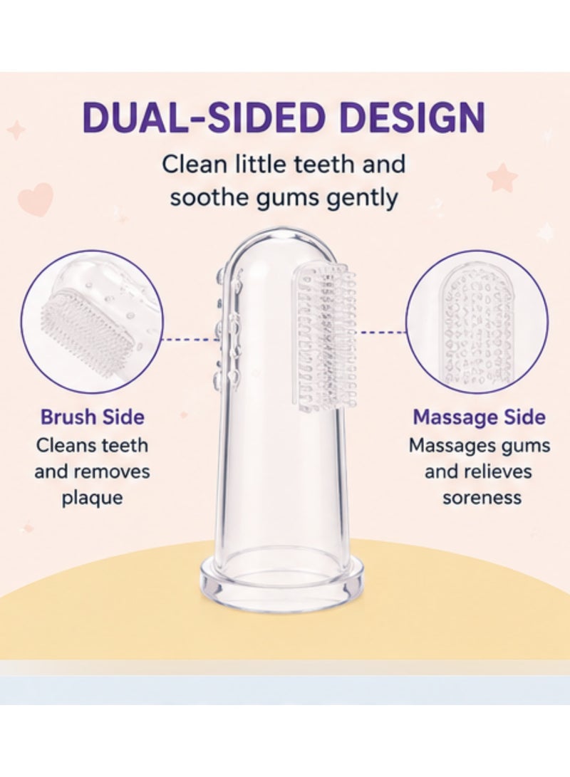 Babyton Baby Silicone Finger Brush - Dual-Sided for Cleaning and Massaging Gums, Safe for Babies 4-12 Months - Image 3