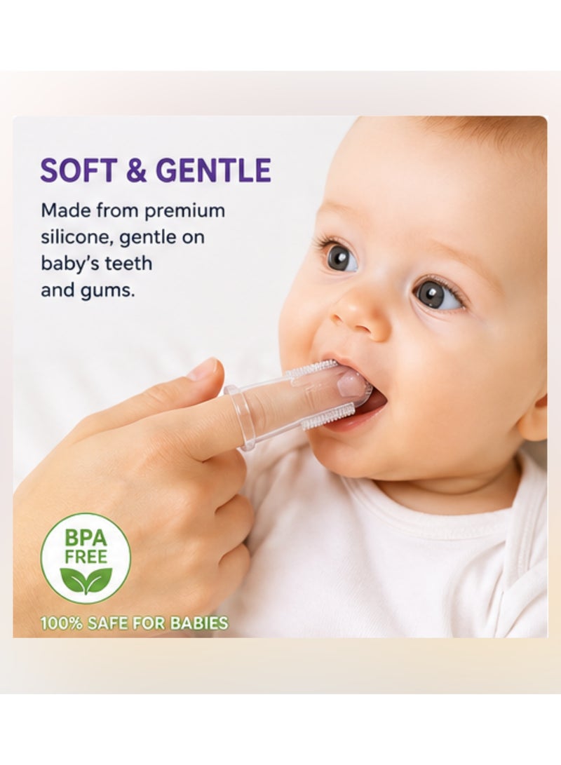 Babyton Baby Silicone Finger Brush - Dual-Sided for Cleaning and Massaging Gums, Safe for Babies 4-12 Months - Image 4