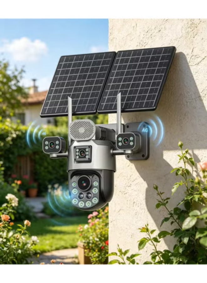 GEEK SPACE 4G LTE Solar Powered 4K PTZ Security Camera Outdoor Wireless 4-Lens CCTV Surveillance Camera with Dual Solar Panels, 36X Hybrid Zoom, AI Motion Detection, 360° Pan Tilt, Full Color Night Vision, Two-Way Audio, IP66 Waterproof, Remote Mobile App Viewing, 256GB SD Card Support, Solar Battery Camera for Home, Farm & Business Security - Image 5