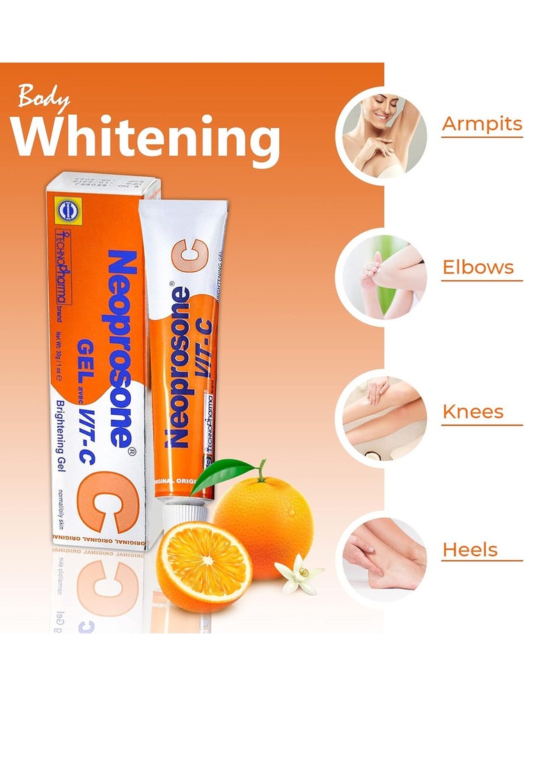Neoprosone - NEOPROSONE, Vitamin C Gel - 1 Fl oz / 30 ml - Brightening Gel Cream for Neck, Face, Body, Armpit, Hands - For Women and Men, with Alpha Arbutin - Image 1