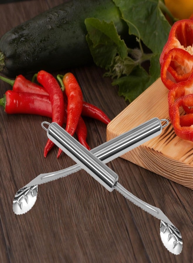 HPMAISON 2 Pcs Jalapeno Corer Tool Pepper Corer with Serrated Slice Stainless Steel Pepper Seed Remover Kitchen Fruit and Vegetable Deseeder Efficient Seeding Tool for Jalapeños Chilis Cucumber - Image 5