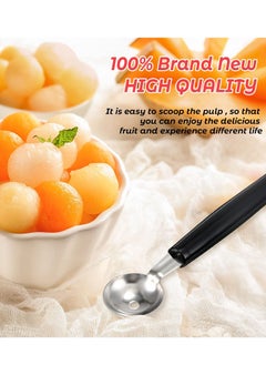 KASTWAVE Double Sided Melon Baller Round Melon Balls Fruit Baller Scoop Melon Baller Scoop Stainless Steel Melon Baller  - Image 4