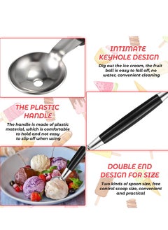 KASTWAVE Double Sided Melon Baller Round Melon Balls Fruit Baller Scoop Melon Baller Scoop Stainless Steel Melon Baller  - Image 2