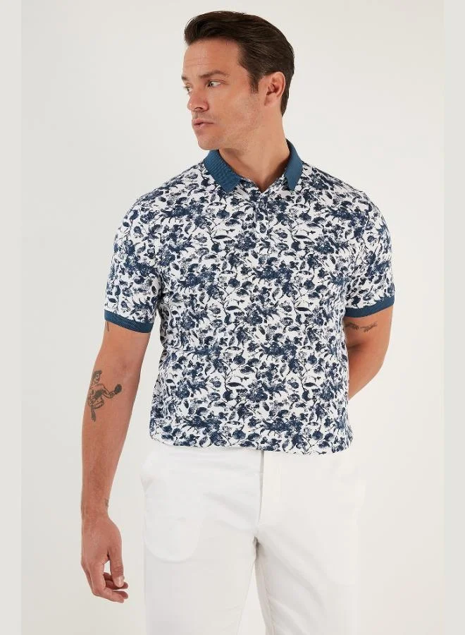 Buratti  Buratti Patterned Cotton Slim Fit Polo Collar T Shirt Men's Polo Collar T-Shirt 646B3550 for Men | Best Price UAE