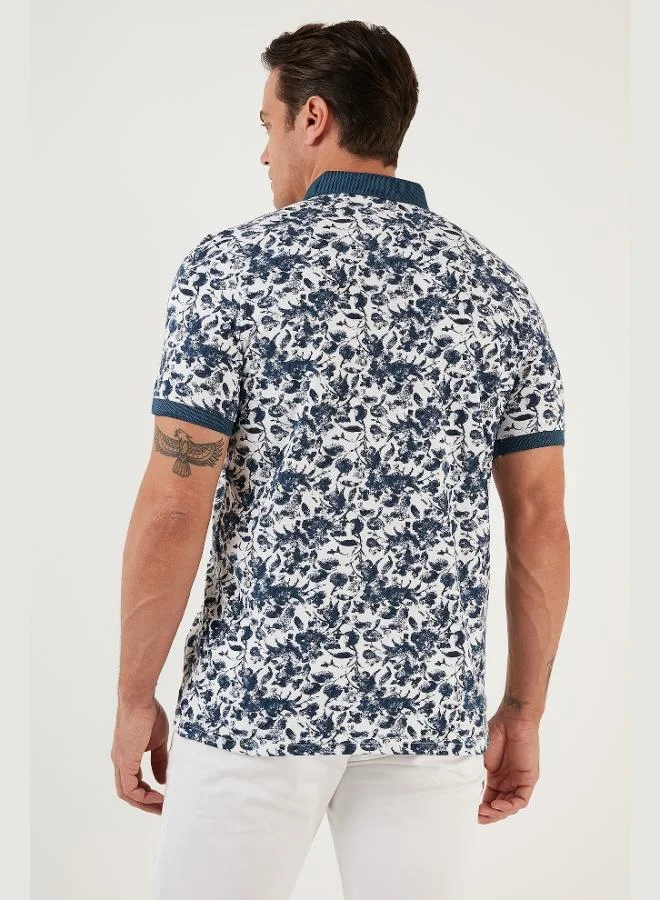 Buratti  Buratti Patterned Cotton Slim Fit Polo Collar T Shirt Men's Polo Collar T-Shirt 646B3550 for Men | Best Price UAE