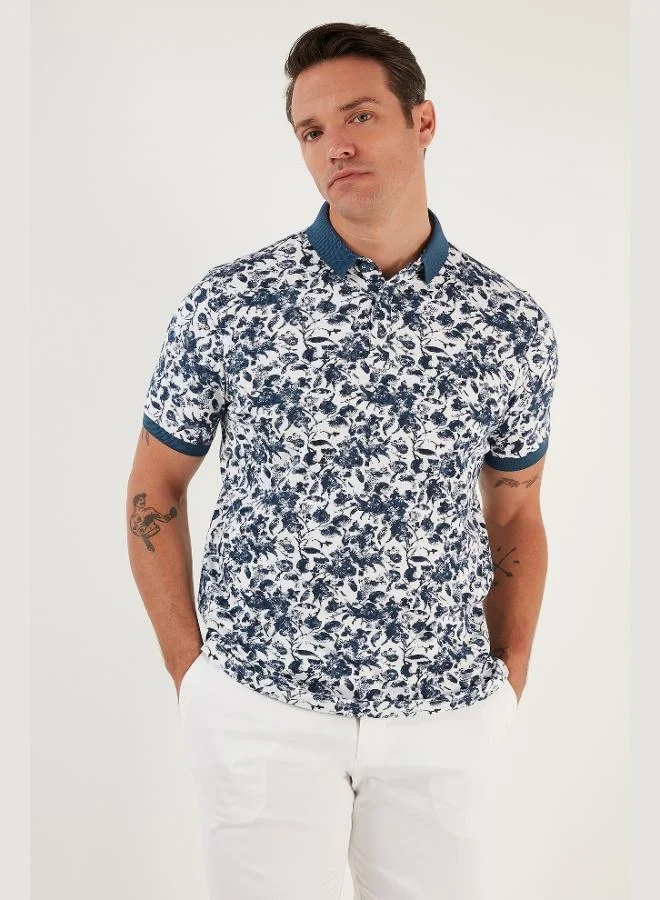 Buratti  Buratti Patterned Cotton Slim Fit Polo Collar T Shirt Men's Polo Collar T-Shirt 646B3550 for Men | Best Price UAE