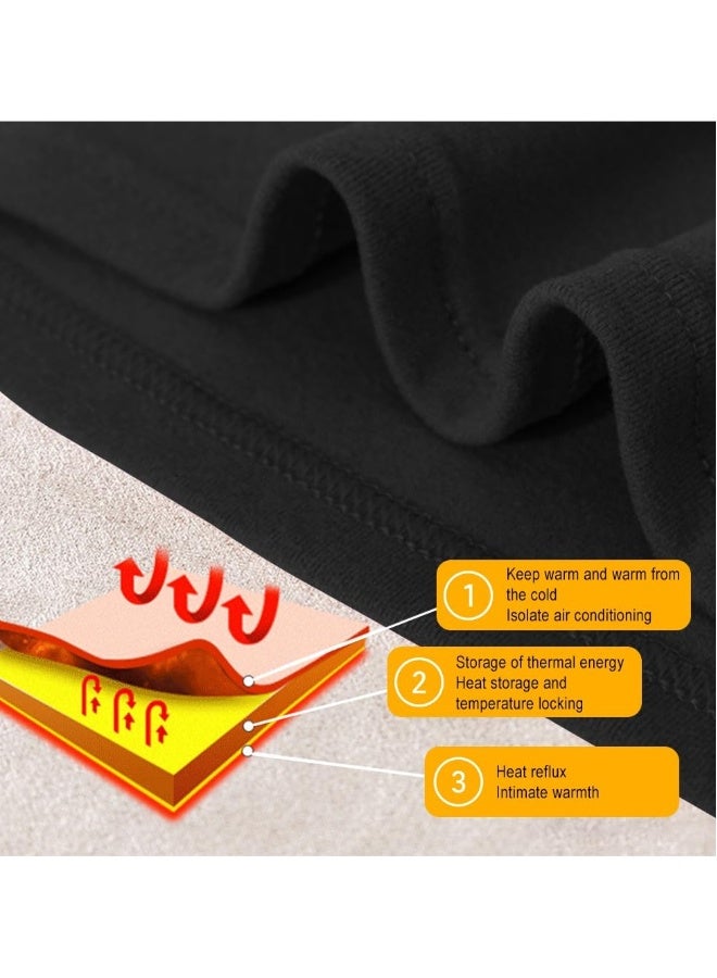 مجموعة ملابس داخلية حرارية قطنية للرجال - قميص وسروال طويل (أسود) - Image 3