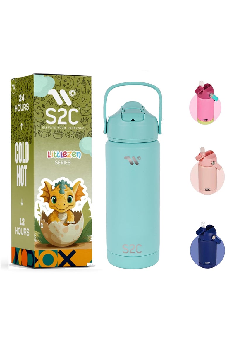 S2C S2C 550ml LeakProof Stainless Steel Water Bottle for Kids With Straw & Handle,Toddler water bottle|Kids Water Bottle For School Boys Girls|Easy to Carry|BPA Free,Baby water bottle  - Image 1