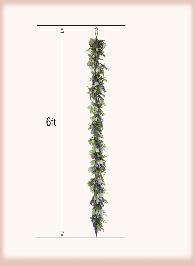 idyllic 6ft Lavender Bunny Ear Vine Garland Artificial Flower Decor for Front Door Window Porch Mantel Stair All Year Indoor Outdoor Home Decor - Image 3