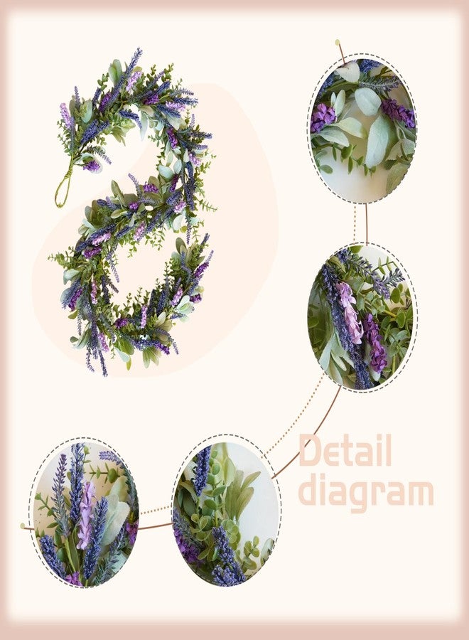 idyllic 6ft Lavender Bunny Ear Vine Garland Artificial Flower Decor for Front Door Window Porch Mantel Stair All Year Indoor Outdoor Home Decor - Image 4