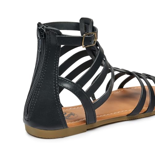 Trary Women's Sandal, Comfortable Gladiator Sandals Ankle Strap Flats Sandalias Para Mujer Beach Sandals Wide Width Open Toe Cross Strappy Sandals for Women Dressy Summer - Image 3