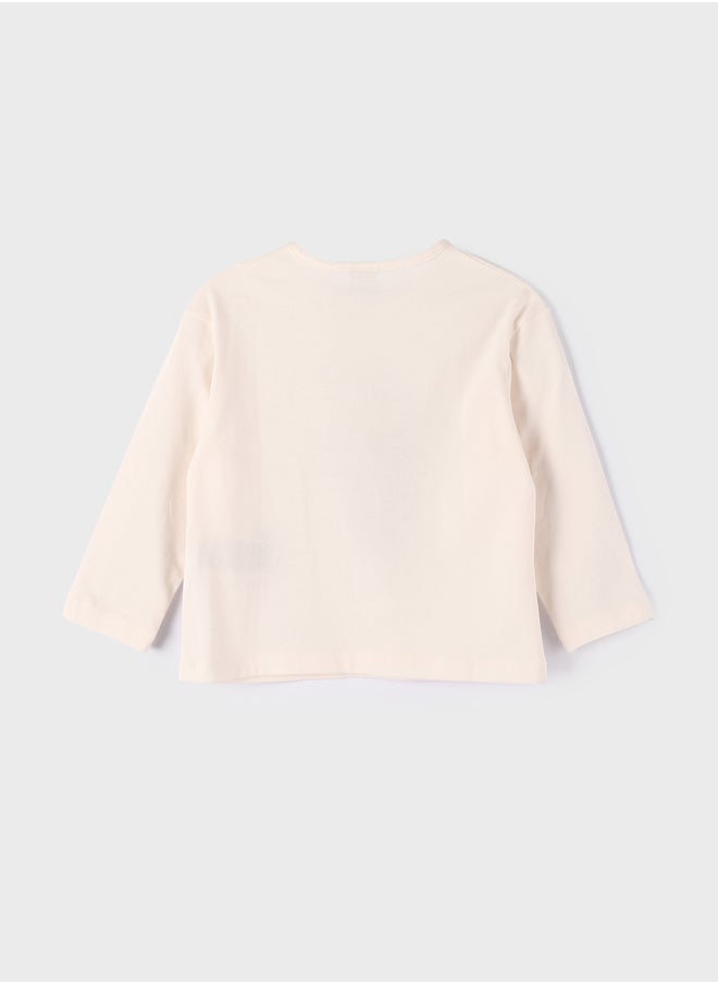 LC WAIKIKI Crew Neck Printed Long Sleeve Girl T-shirt  - Image 2