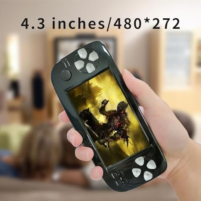 HANDHELD GAME CONSOLE , PAP KIII RETRO GAME CONSOLE PORTABLE GAME PLAYER WITH 3000 CLASSIC GAMES 4.3 INCH SCREEN, SUPPORTS TV OUT AND 3.5MM SOUND HEADPHONES FOR KIDS - Image 3