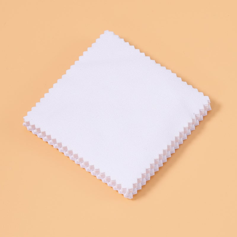 Generic 20 sheets of suede microfiber glasses cloth jewelry cloth 8*8cm wiping glasses jewelry portable easy to clean White 