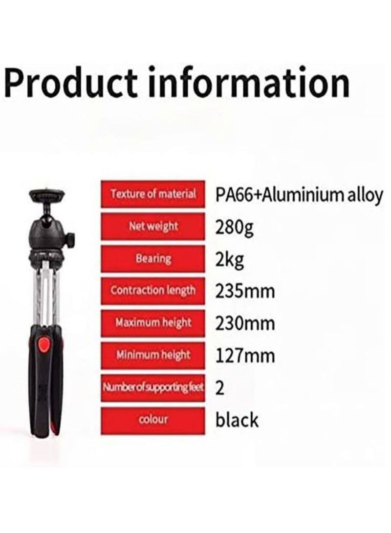 Jmary Mini Tripod for Camera and Phone Tabletop Small Phone Tripod Mount for GoPro iPhone Cell Phones Webcam Projector Compact DSLR Hand Desktop Camera Tripod Stand Table - Image 3