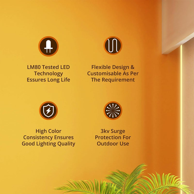 Wipro Garnet 50 mtr LED Strip Light 60 LEDsmtr Blue IP65Waterproof Flexible Rope Light for Outdoor Indoor Decoration for Diwali ChristmasStrip for Balcony False CeilingPack of 1 - Image 2