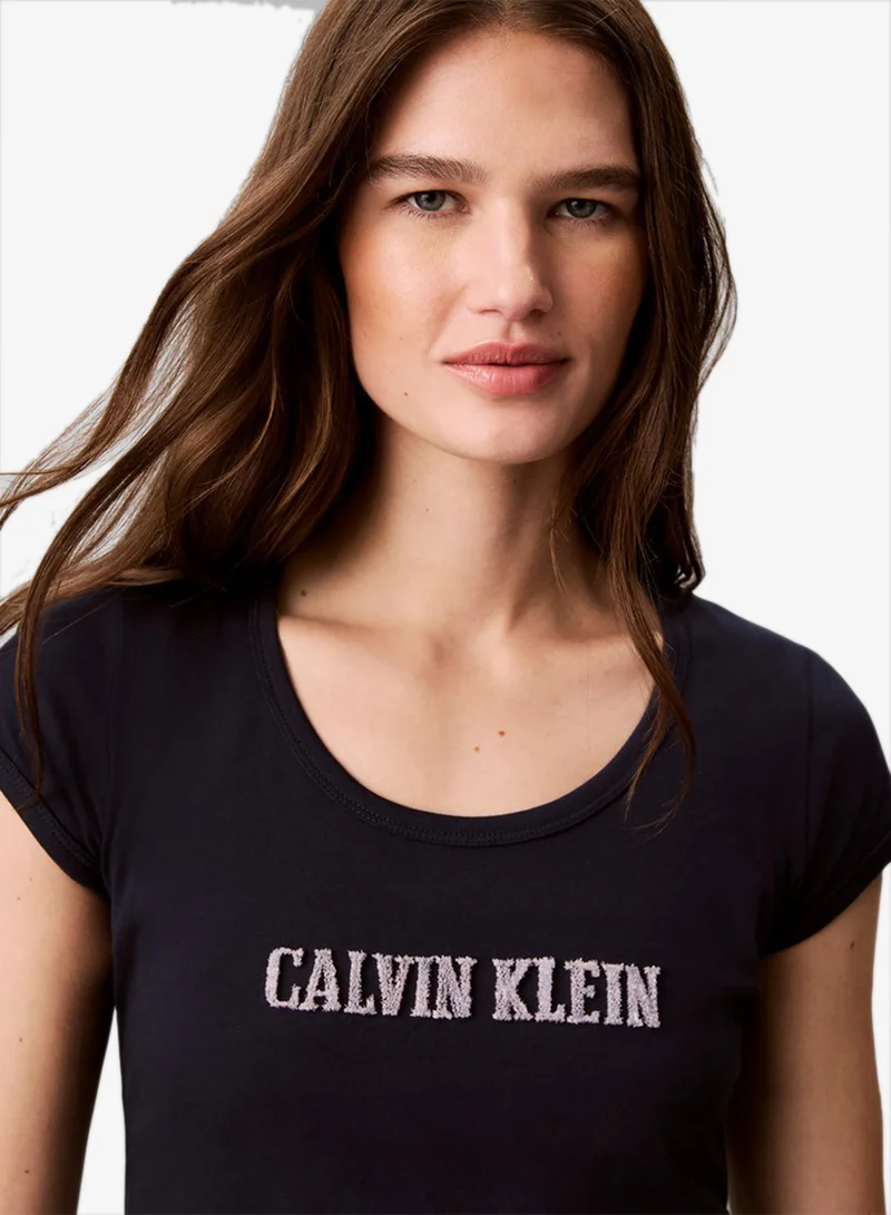 Calvin Klein Jeans  Varsity Logo Baby Fit T-Shirt for Women | Best Price UAE