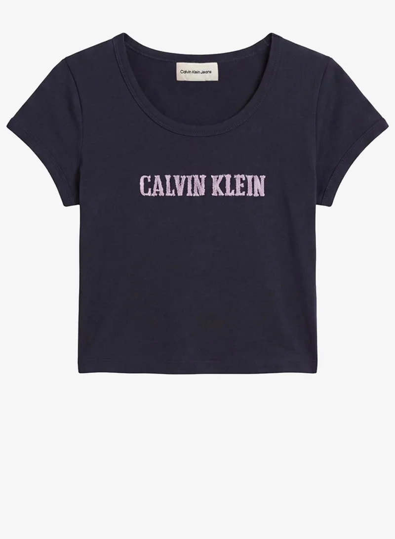 Calvin Klein Jeans  Varsity Logo Baby Fit T-Shirt for Women | Best Price UAE