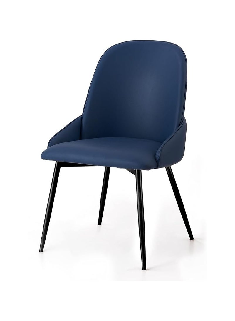 Poppins Home Dining Room Chair Living Room Chair Leather Chair For Restaurant And Cafe - Blue  - Image 1