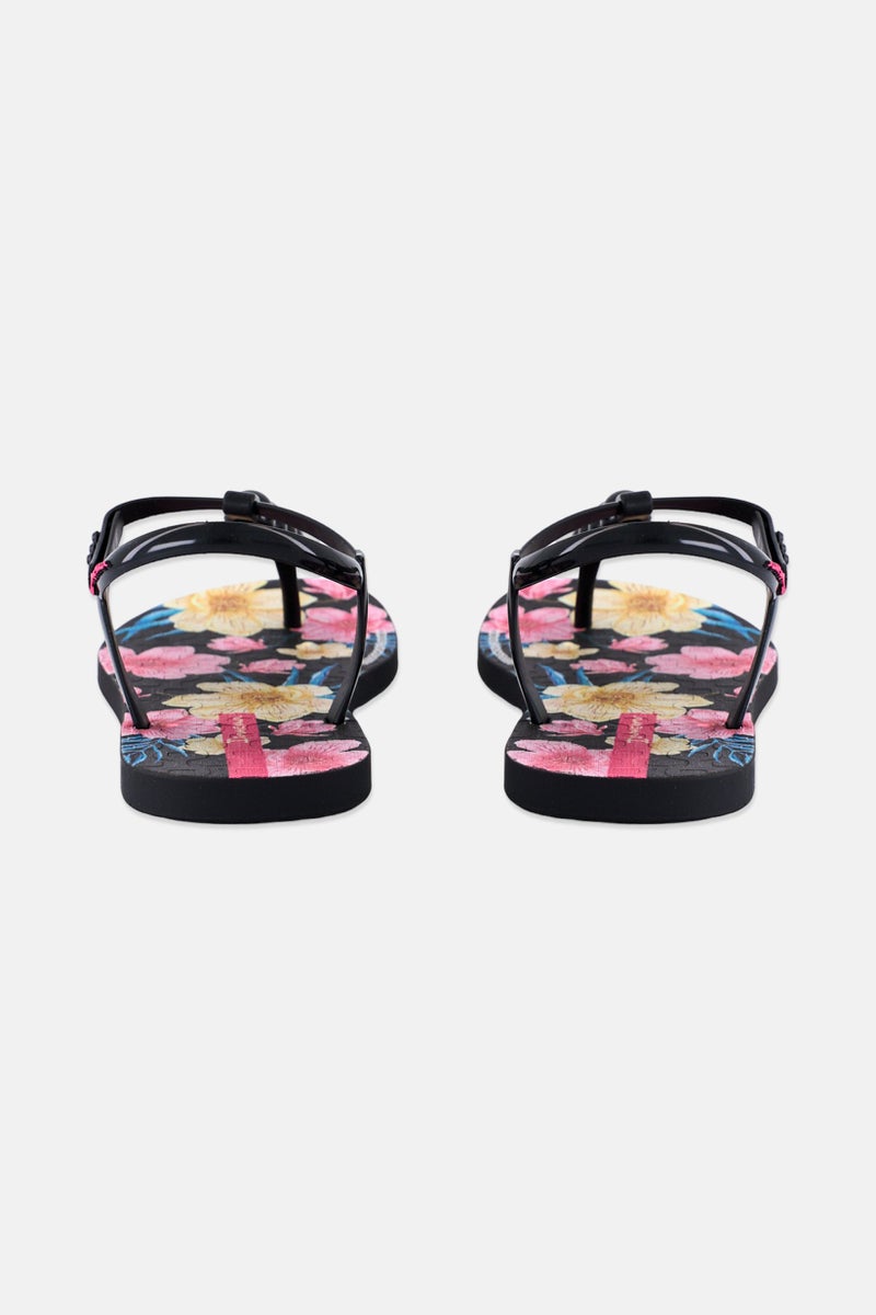 Ipanema Women Floral Print Snap Sandals, Black Combo - Image 2
