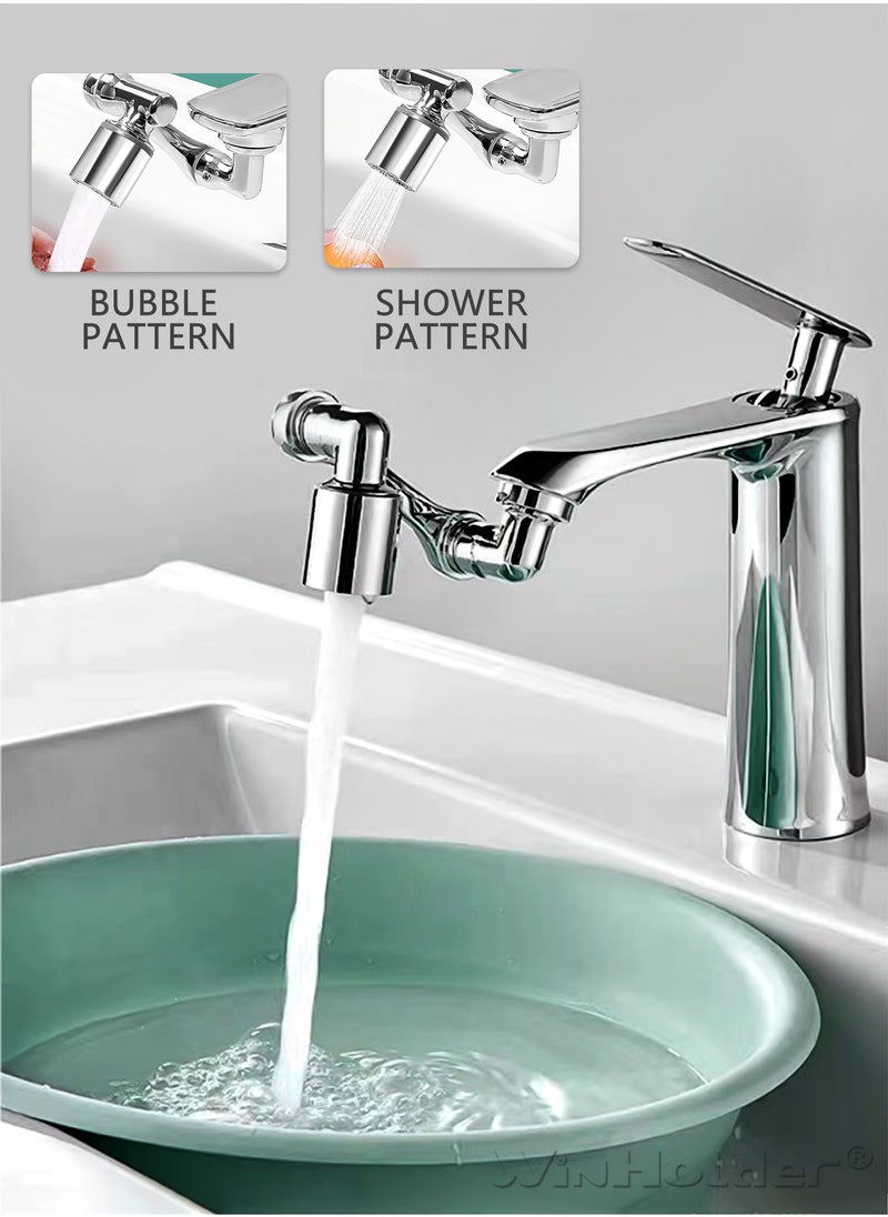 WinHolder - 1080°Swivel Faucet Extender, Sink Water Faucet Aerator Extension, Swivel Robotic Arm Bathroom Faucet Extender, Kitchen Rotating Extension Filter with 2 Mode Splash - Image 1