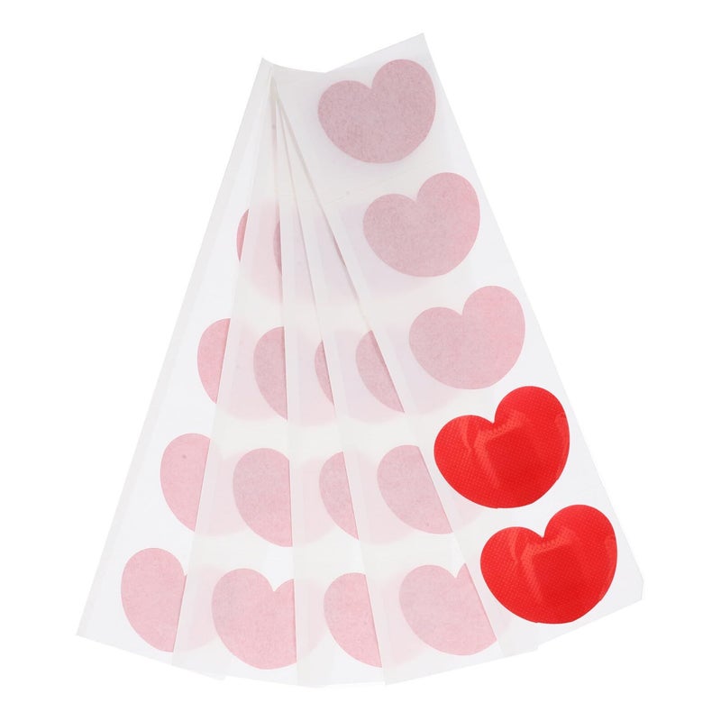 Uonlytech 50 Pcs Heart Shaped Adhesive Bandages Disposable Breathable Care Patches 52x42mm First Aid Dressing For Wounds And Scrapes Outdoor Portable Red Stickers - Image 2