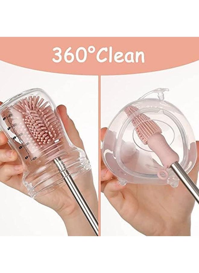 haakaa Double Ended Silicone Cleaning Brush Blush  - Image 4