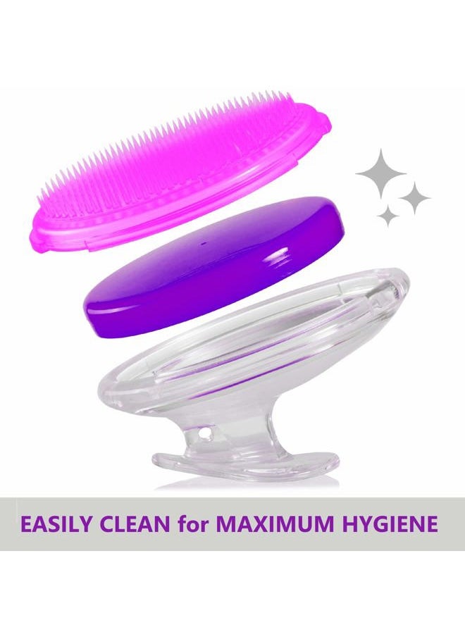 MARBLERS - 3 Pack Body and Face Exfoliating Brushes for Ingrown Hairs Treatment, Razor Bumps, Shaving Irritation - Silicone Scrubbers Gift Set, Skin Exfoliator Brush Dry Brushing Loofah for Smooth Skin - Image 1