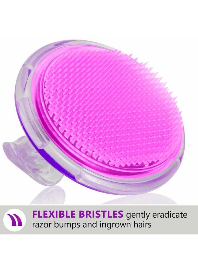 MARBLERS 3 Pack Body and Face Exfoliating Brushes for Ingrown Hairs Treatment, Razor Bumps, Shaving Irritation - Silicone Scrubbers Gift Set, Skin Exfoliator Brush Dry Brushing Loofah for Smooth Skin  - Image 2