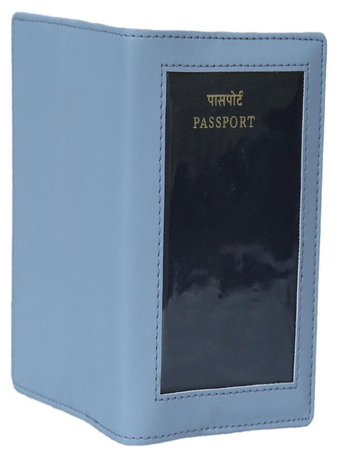 RC Rexcuir Rexcuir Passport Cover for Men and Women | Unisex Vegan Leather Passport Cover | Passport Case Cover for Men & Women | Passport Holder (Solid Pastel Blue) - Image 4