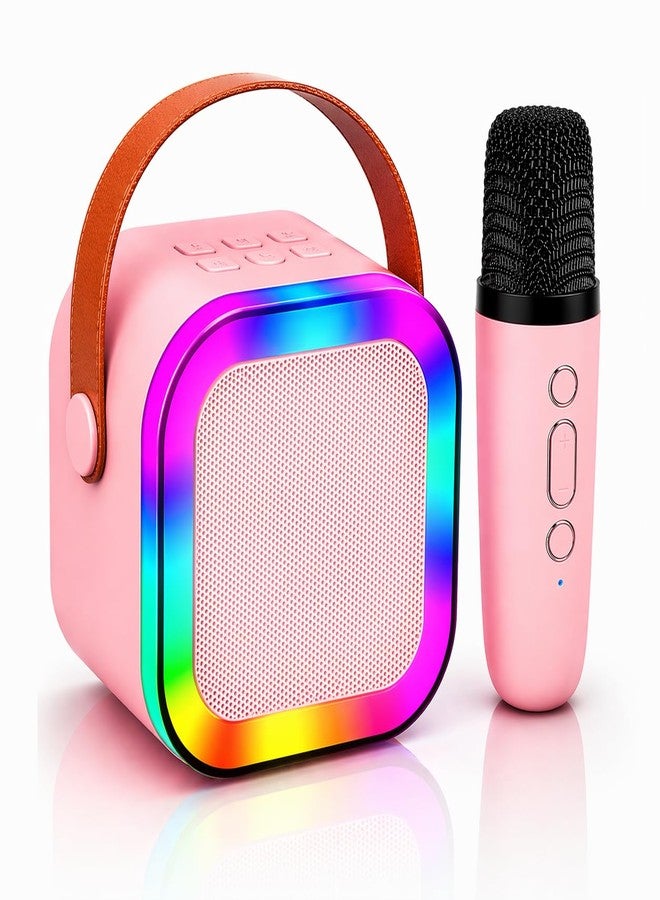 One94Store Karaoke Wireless Microphone with LED Speaker | Bluetooth Portable Singing Mic with RGB Lights & Voice Effects | Birthday Gift for Kids Musical Toys for Boys, Girls and Adults (Pink) - Image 1