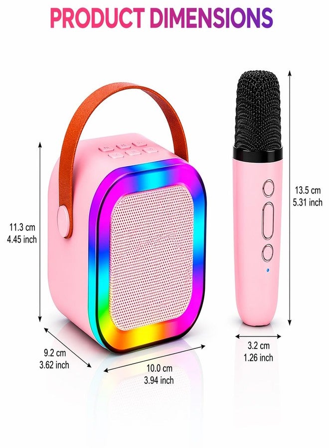 One94Store Karaoke Wireless Microphone with LED Speaker | Bluetooth Portable Singing Mic with RGB Lights & Voice Effects | Birthday Gift for Kids Musical Toys for Boys, Girls and Adults (Pink) - Image 3