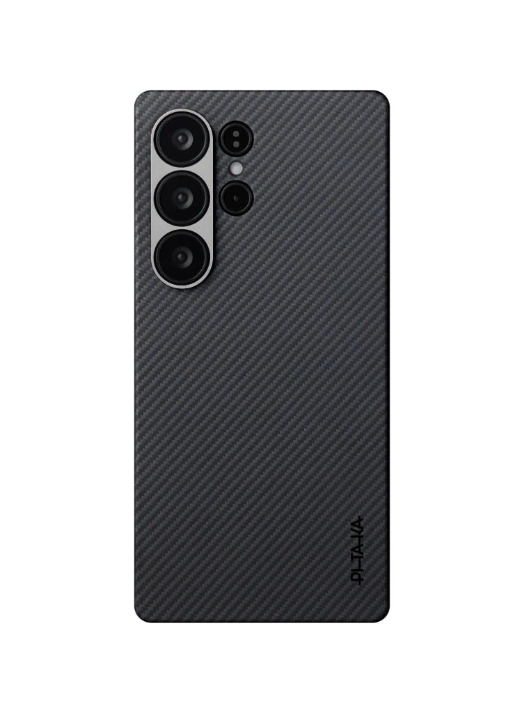PITAKA S25 Ultra Magsafe Case Ultra Slim / Raised Camera Lip / Woven Touch / Drop and Damage Protection / Durable Back Cover - Black/Grey Twill - Image 1