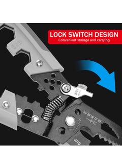 Obedient Obedient Wire Stripper Plier Crimping Tool 28IN1 and Cutter Multifunctional Tool Chromium Vanadium Steel Cutting Crimping for Electrician Stainless Puller Plier Cable Looping Splitting Stripping  - Image 5