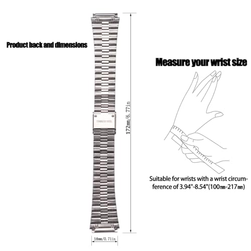 MCXGL 18mm Stainless Steel Strap Compatible with Casio A700W A158WA A168WA AE1000 Classic Bracelet Unisex Replacement Watch Band silvery - Image 3