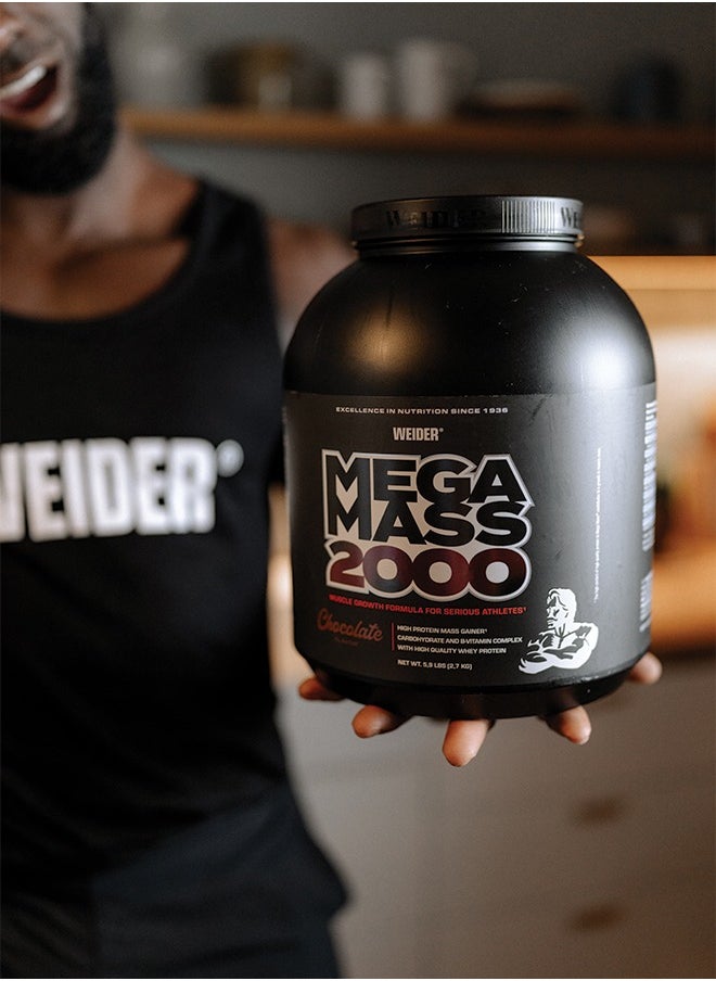 Weider Mega Mass 2000 - 2.7kg Chocolate, High-Calorie Mass Gainer  - Image 4